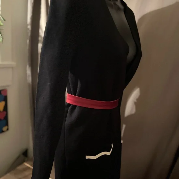 Talbots open black cardigan with white trim size POS belt not included - Picture 9 of 10